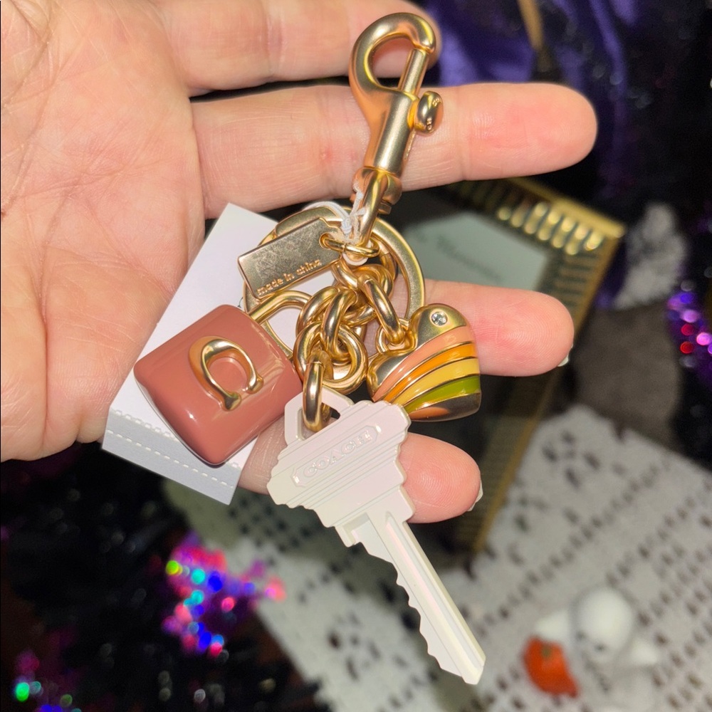 Coach key cluster bag charm key ring New Unused - Picture 3 of 3